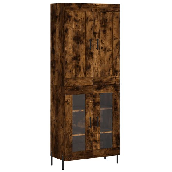 vidaXL Highboard r&oslash;kt eik 69,5x34x180 cm konstruert tre