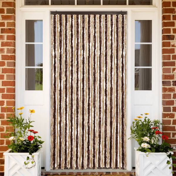 vidaXL Insektgardin beige og lysebrun 118x220 cm chenille
