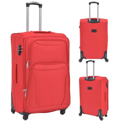 vidaXL Mykt koffertsett i 3 deler rød