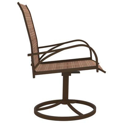 vidaXL Utendørs svingstoler 2 stk textilene og stål brun