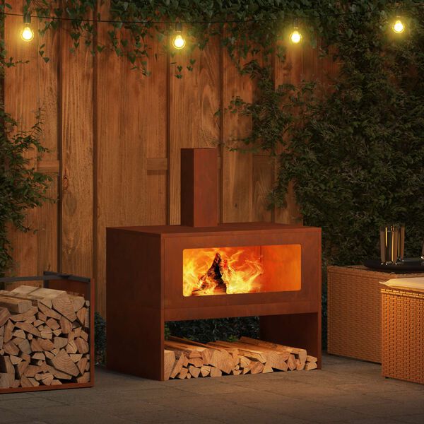 vidaXL B&aring;lplass Brun 80 x 50 x 96 cm Cortenst&aring;l