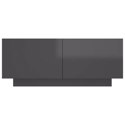 vidaXL Nattbord høyglans grå 100x35x40 cm sponplate