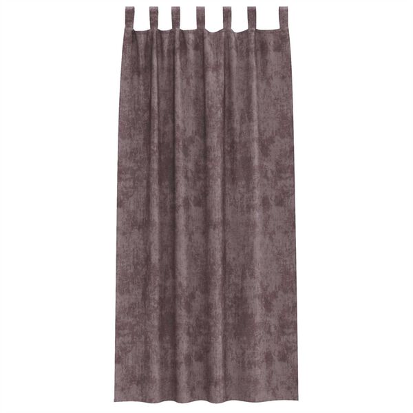 vidaXL Fl&oslash;yel Gardiner med gardiner 2 pcs Brun 225 x 140 cm Fl&oslash;yel