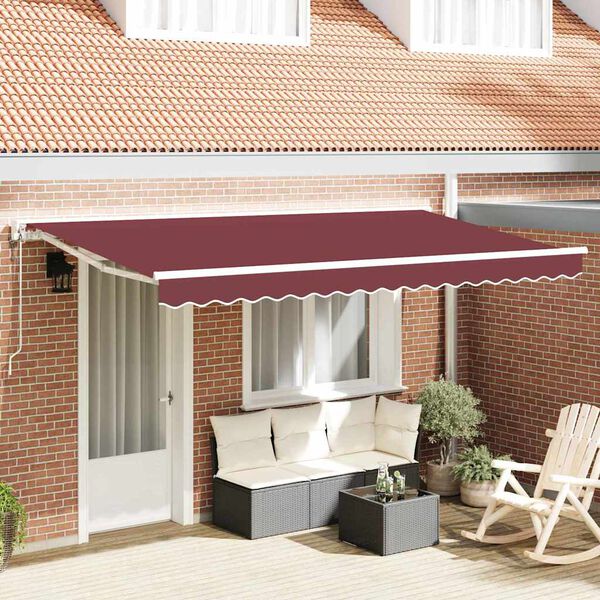 vidaXL Innvendbar Markise Burgunder 350 x 200 cm Polyester og Metall