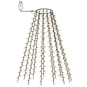 vidaXL Nettlys for juletre med 150 LED kaldhvit 150 cm