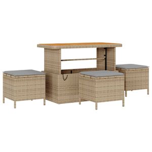 vidaXL Hage Spisegruppe Beige Poly rattan