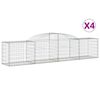 vidaXL Gabionkurver buede 4 stk 300x50x60/80 cm galvanisert jern