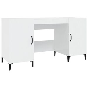 vidaXL Skrivebord h&oslash;yglans hvit 140x50x75 cm konstruert tre