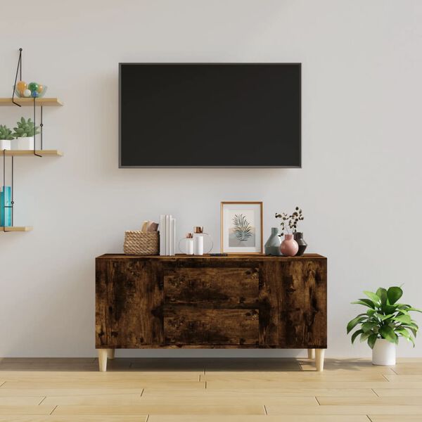 vidaXL TV-benk røkt eik 102x44,5x50 cm konstruert tre