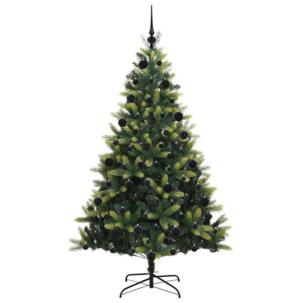 vidaXL Kunstig leddet juletre med 300 LED-lamper gr&oslash;nn 210 cm
