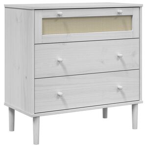 vidaXL Kommode SENJA rotting-utseende hvit 80x40x80 cm heltre furu