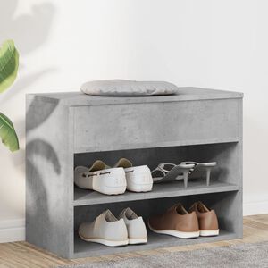vidaXL Skobenk betonggr&aring; 60x30x45 cm konstruert tre