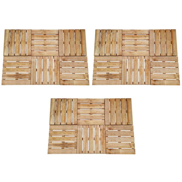 vidaXL Terrassebord 18 stk 50x50 cm tre brun