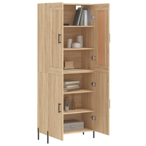 vidaXL Highboard sonoma eik 69,5x34x180 cm konstruert tre