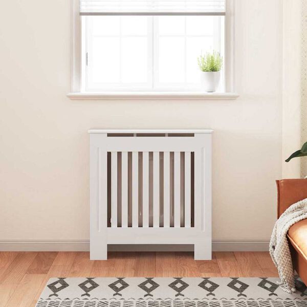 vidaXL Radiator Deksel 2 pcs Hvit 78 x 19 x 81,5cm Konstruert tre