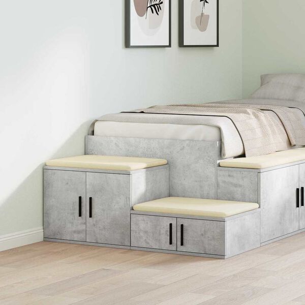 vidaXL Oppbevaringsskap 2 pcs Betonggr&aring; 108 x 41 x 40 cm