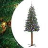 vidaXL Slim juletre gr&oslash;nn 180 cm PVC og Massivt Furu tre