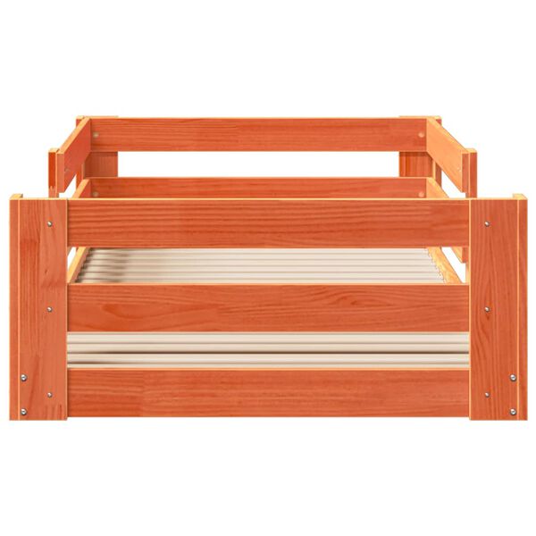 vidaXL Sengeramme uten madrass voksbrun 90x190 cm heltre furu