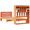 vidaXL Seng med bokhylle uten madrass voksbrun 75x190 cm heltre furu