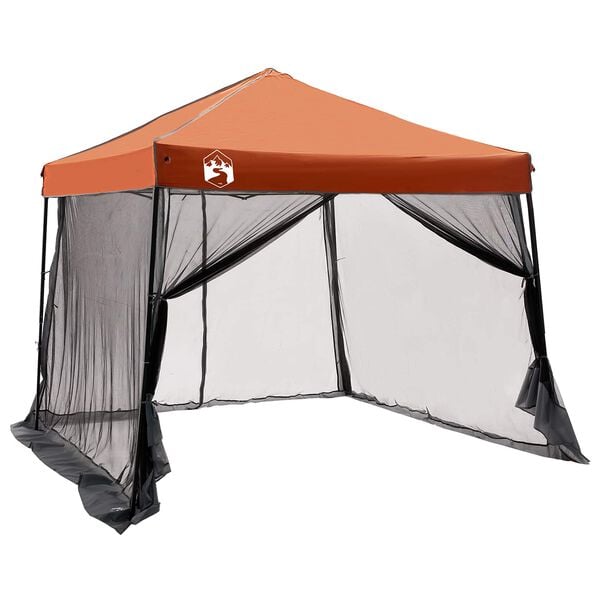vidaXL Camping Telt Sett med tak 2 pcs Gr&aring; og Oransje Taffeta og Stoff