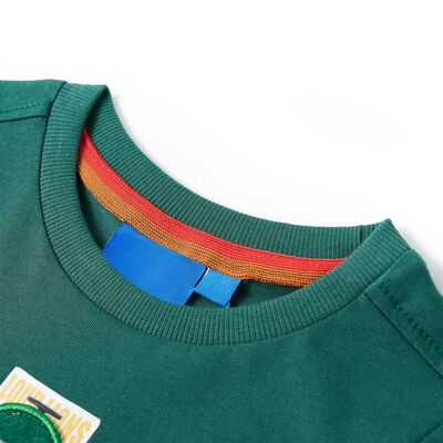 T-skjorte for barn med lange ermer grønn 140