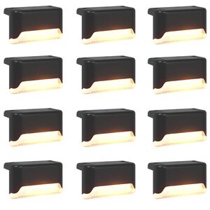 vidaXL Utend&oslash;rs sollys med bakkefeste 12 pcs Varmhvit 4,5 cm ABS og PS