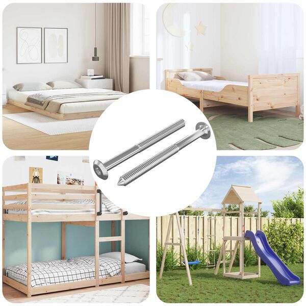 vidaXL M&oslash;belskruer 2 pcs s&oslash;lv M6 x 85 mm St&aring;l