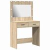 vidaXL Sminkebord Sonoma eik 78,5 x 41 x 135 cm Konstruert tre