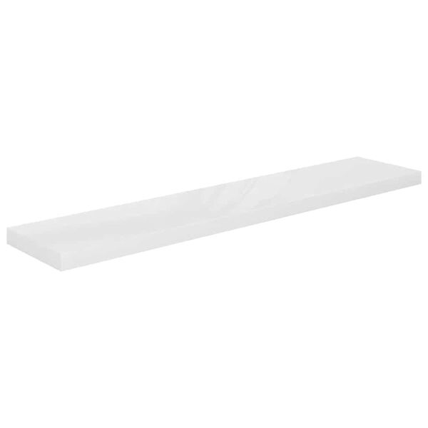 vidaXL Flytende vegghylle h&oslash;yglans hvit 120x23,5x3,8 cm MDF