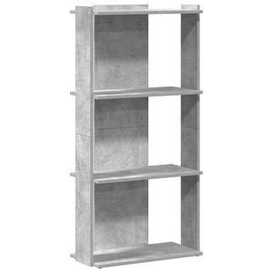 vidaXL Bokhylle 3 etasjer betonggr&aring; 60x30x120 cm konstruert tre