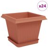 vidaXL Plantepotter 24 stk. Klinker R&oslash;d Plast