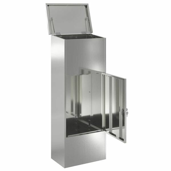 vidaXL Pakkeinnkast Svart 44,5 x 29 x 110,5 cm Galvanisert St&aring;l