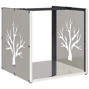 vidaXL Vedstativ 40x40x40 cm rustfritt stål