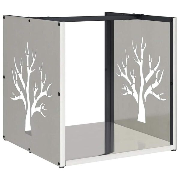 vidaXL Vedstativ 40x40x40 cm rustfritt stål