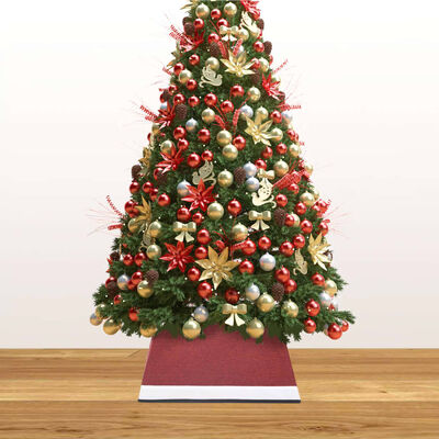 vidaXL Juletreskjørt rødt og hvitt 48x48x25 cm