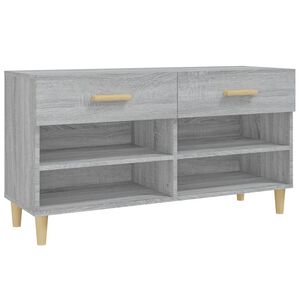 vidaXL Skohylle gr&aring; sonoma 102x35x55 cm konstruert tre