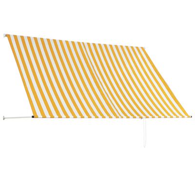 vidaXL Uttrekkbar markise 250x150 cm gul og hvit
