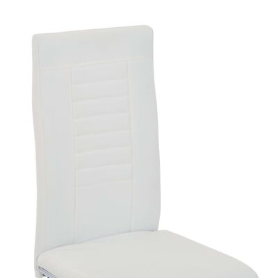 vidaXL Frittbærende spisestoler 2 stk hvit kunstig skinn