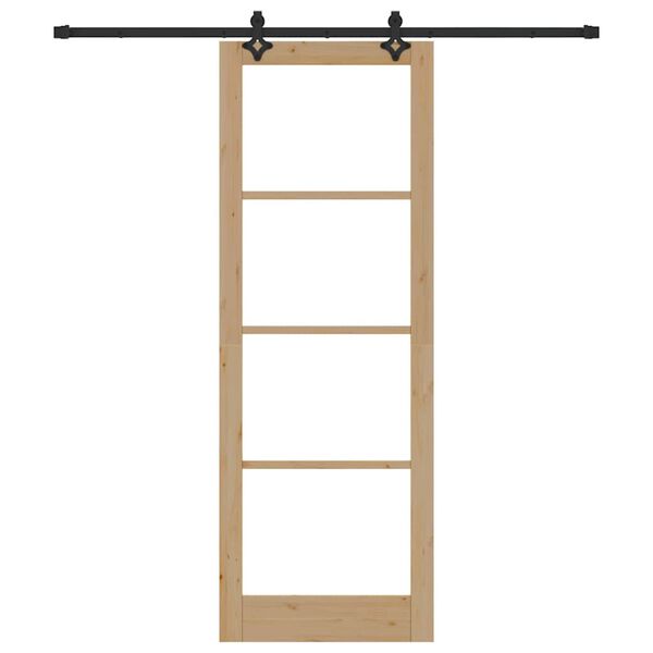 vidaXL Skyved&oslash;r Naturlig 83 x 232 cm Massivt furutre og glass