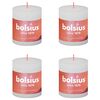 Bolsius Rustikke s&oslash;ylelys Shine 4 stk 80x68 mm skyet hvit