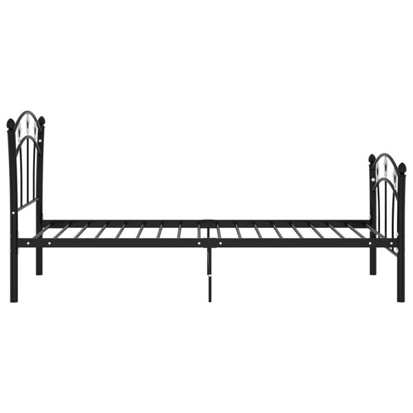 vidaXL Sengeramme med fotballdesign svart metall 90x200 cm