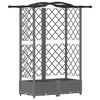 vidaXL Hevet Bed med Trellis og Tak Lysegr&aring; 124 x 40 x 123 cm PP
