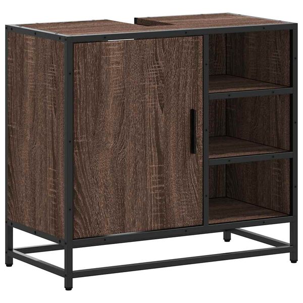 vidaXL Servantskap brun eik 65x33x60 cm konstruert tre