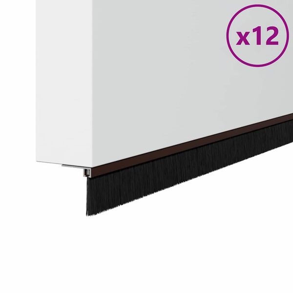 vidaXL Skru-p&aring; d&oslash;rb&oslash;rste tetninger 12 pcs Brun 100 cm