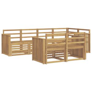 vidaXL Utend&oslash;rs sofa-sett 7 stk. Hvit Solid akasietre