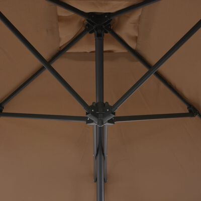 vidaXL Parasoll med stålstang 250x250 cm gråbrun