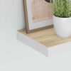 vidaXL Flytende vegghyller 2 stk eik og hvit 23x23,5x3,8 cm MDF