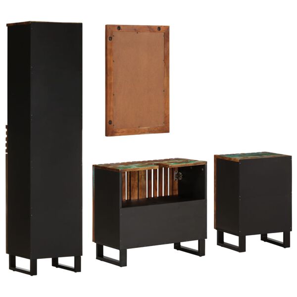 vidaXL Baderomsskapsett 4 deler heltre akasie