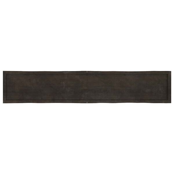 vidaXL Bordplate mørkebrun 220x40x(2-6)cm behandlet heltre naturlig