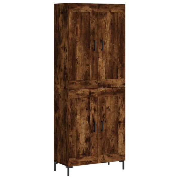 vidaXL Highboard r&oslash;kt eik 69,5x34x180 cm konstruert tre